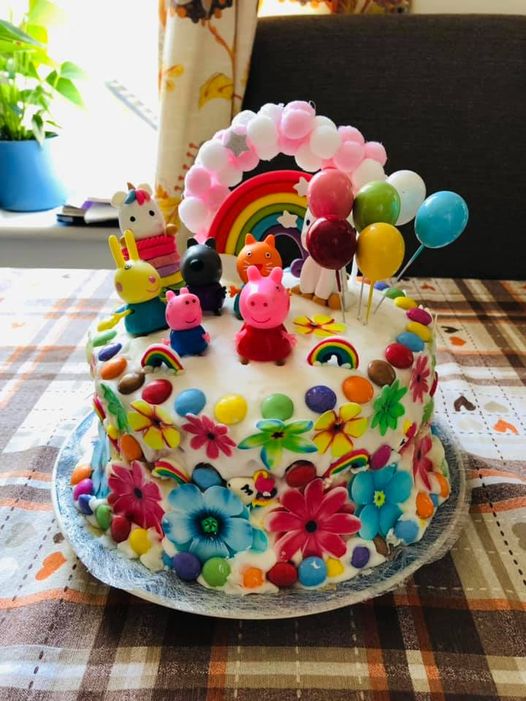 Niece Birthday Card Rainbow and Cake – Evercarts
